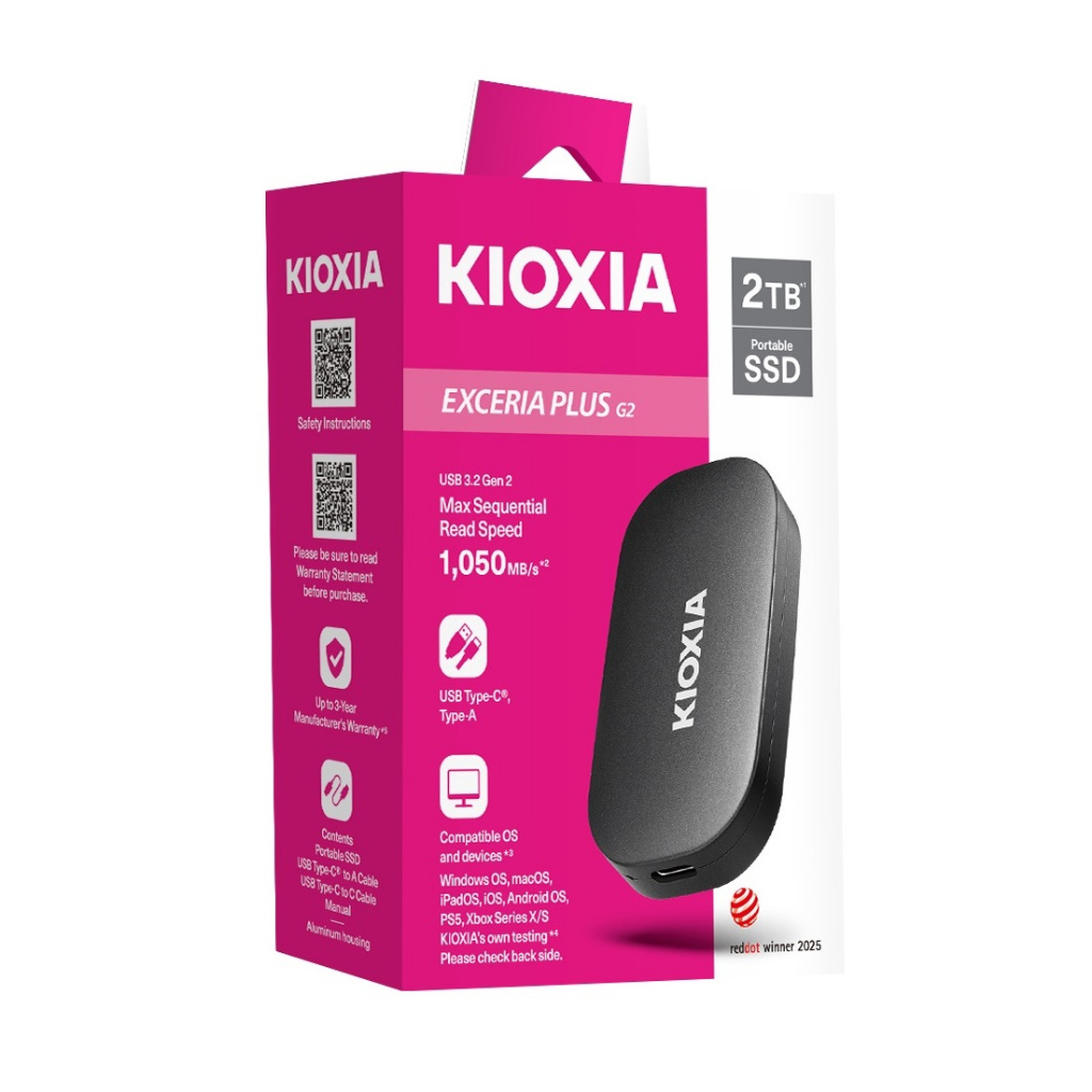 KIOXIA EXCERIA PLUS G2 Portable SSD 2TB USB 3.2 Gen 2 (LXD20K002TG8)