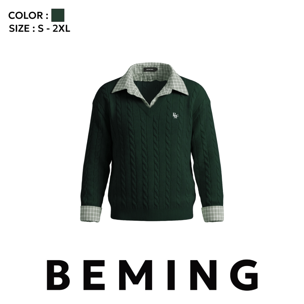Bemingtop1123(S-2XL)-BMG Cable Knit Shirt – รูปที่ 5