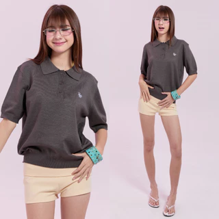 Bemingtop1237(S-M)-Lopp Polo - เสื้อโปโลไหมพรมดีไซน์ปกเชิ้ตใส่ได้ทั้งวันทำงานและวันสบายๆ