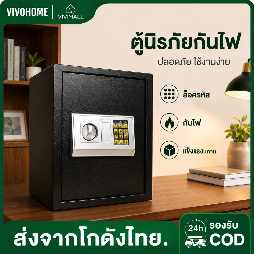 ตู้เซฟ 50/80/100cm ตู้เซฟขนาดใหญ่ ตู้เซฟกันไฟ ตู้นิรภัย สีดำ ตู้เซฟนิรภัย ตู้เซฟโรงแรม Safe Box ตู้เซฟระบบดิจิตอล