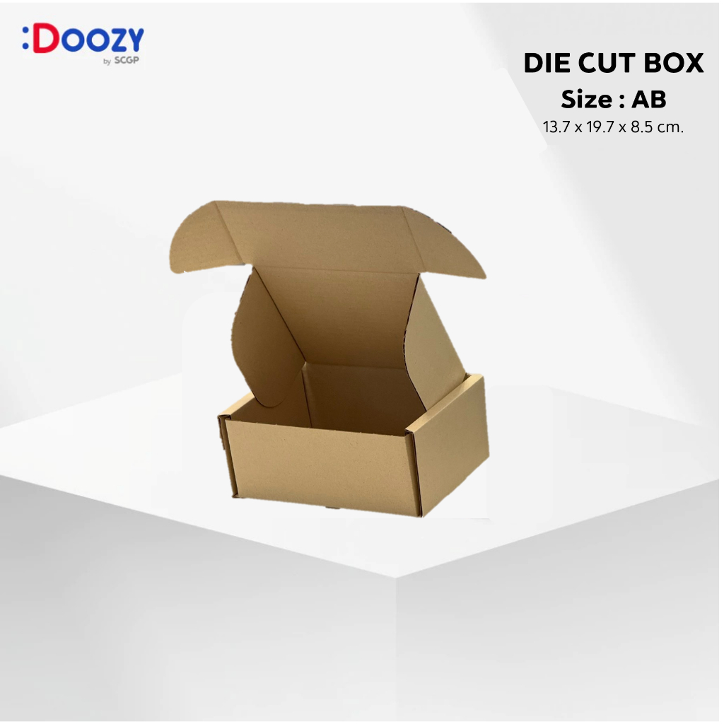 กล่องไปรษณีย์ DIECUT BOX ขนาด AB (13.7x19.7x8.5 cm.) แพ็ค 10 ชิ้น