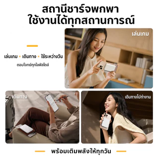 Power Bank 10000mAh แบตสำรองไร้สาย 20W ชาร์จ PD 2000000 ขนาดกะทัดรัด น้ำหนักเบา สะดวกพกพา สำหรับการเดินทาง