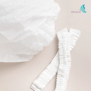 PRAKAIVANICH หมวกคลุมผม/หมวกตัวหนอน 【แพ็ค 50 ชิ้น】 Shower cap (พลาสติก/แป้งข้าวโพด/สปันบอนด์)