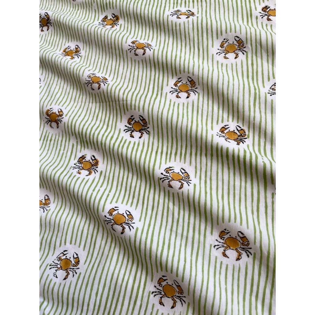 144บ./หลา(0.9m)Cotton Fabric Indian Blockprint ผ้าฝ้าย ผ้าอินเดีย พิมพ์มือ sarasafabric handblockprint cotton H26-07-07