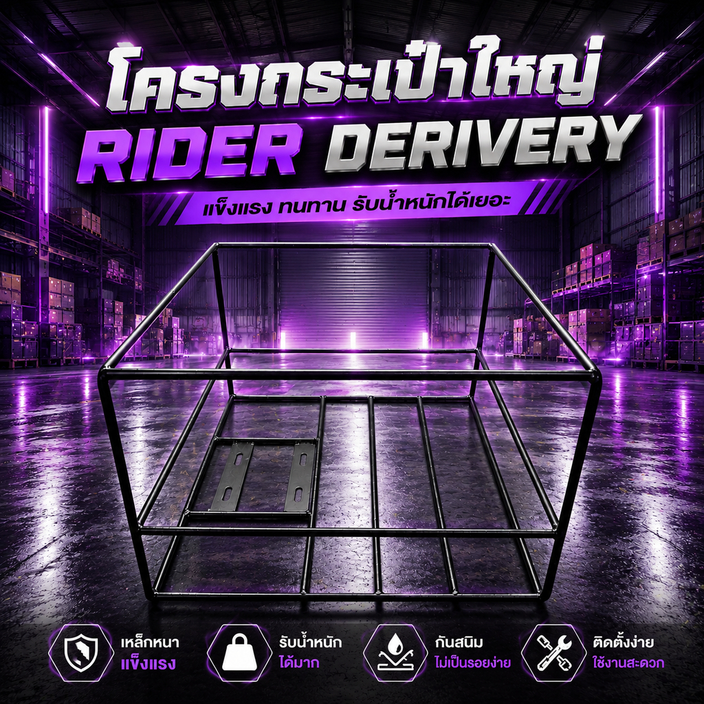 โครงกระเป๋าใหญ่ Rider Derivery ขนาด 45x45x28 ลดราคาพิเศษ 🏆TP🏆