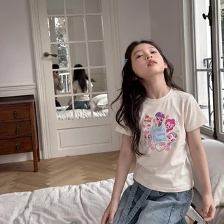 ตุ๊กตายูนิคอร์น เสื้อยืดแขนสั้นเด็ก เสื้อคอกลมแฟชั่นฤดูร้อน หลวมและลำลอง พิมพ์การ์ตูน