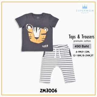 Zuper Mom ชุดเซ็ต เสื้อ กางเกง ชุดเด็ก ผ้า cotton 100% สำหรับเด็ก 6เดือน - 3 ขวบ