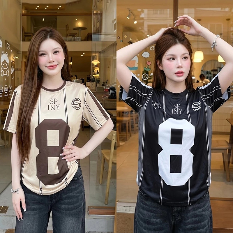 VibeHouse เสื้อยืดOVERSIZE เสื้อกีฬา พร้อมส่ง สกรีนลาย Y2K เสื้อคู่ ใส่ได้ทั้งชายหญิง มีไซส์ S-5XL รุ่น 3D 007