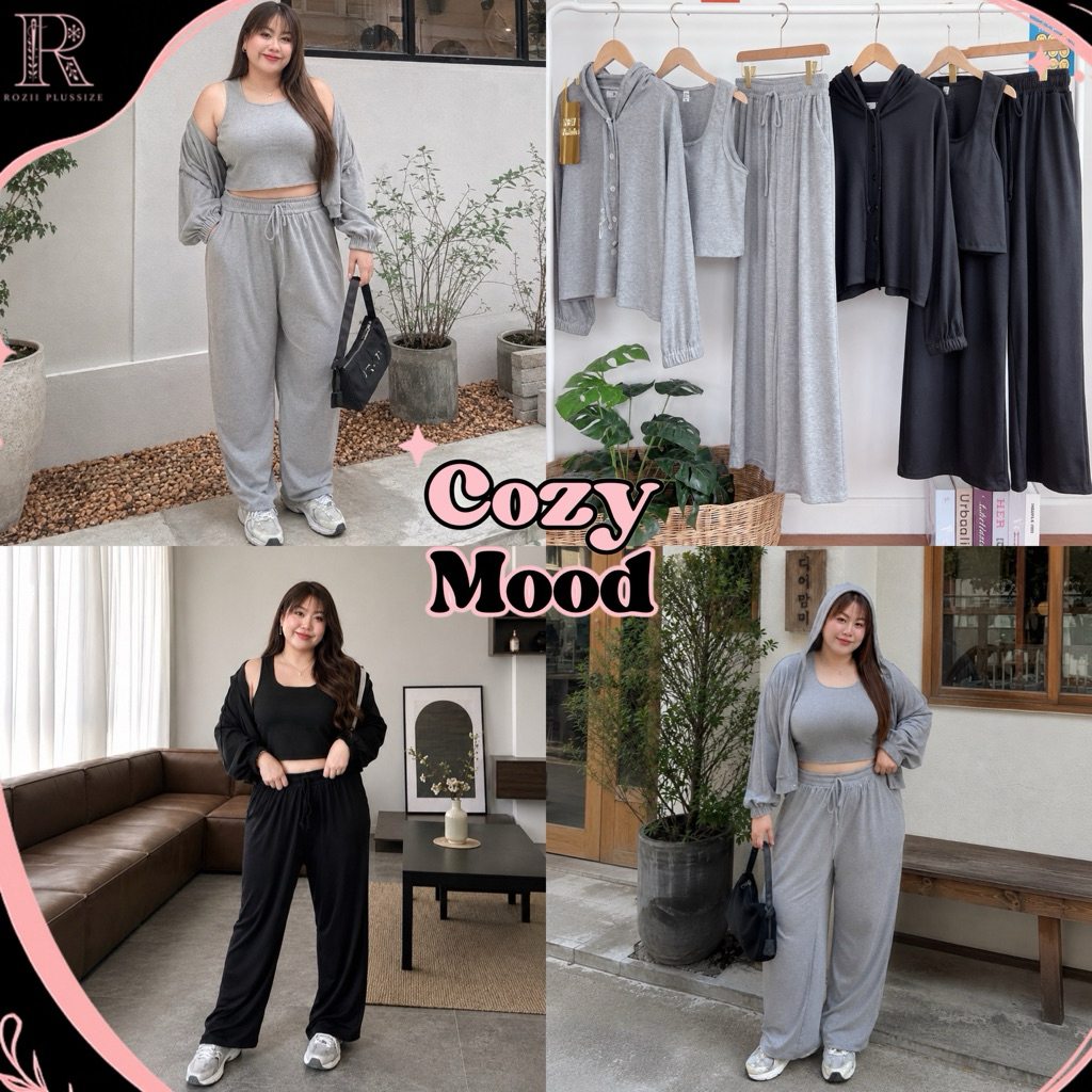 𝗖𝗼𝘇𝘆 𝗠𝗼𝗼𝗱 𝗦𝗲𝘁☁️🪞ชุดเซ็ต 3ชิ้น สาวอวบ พลางหุ่น | roziiplus