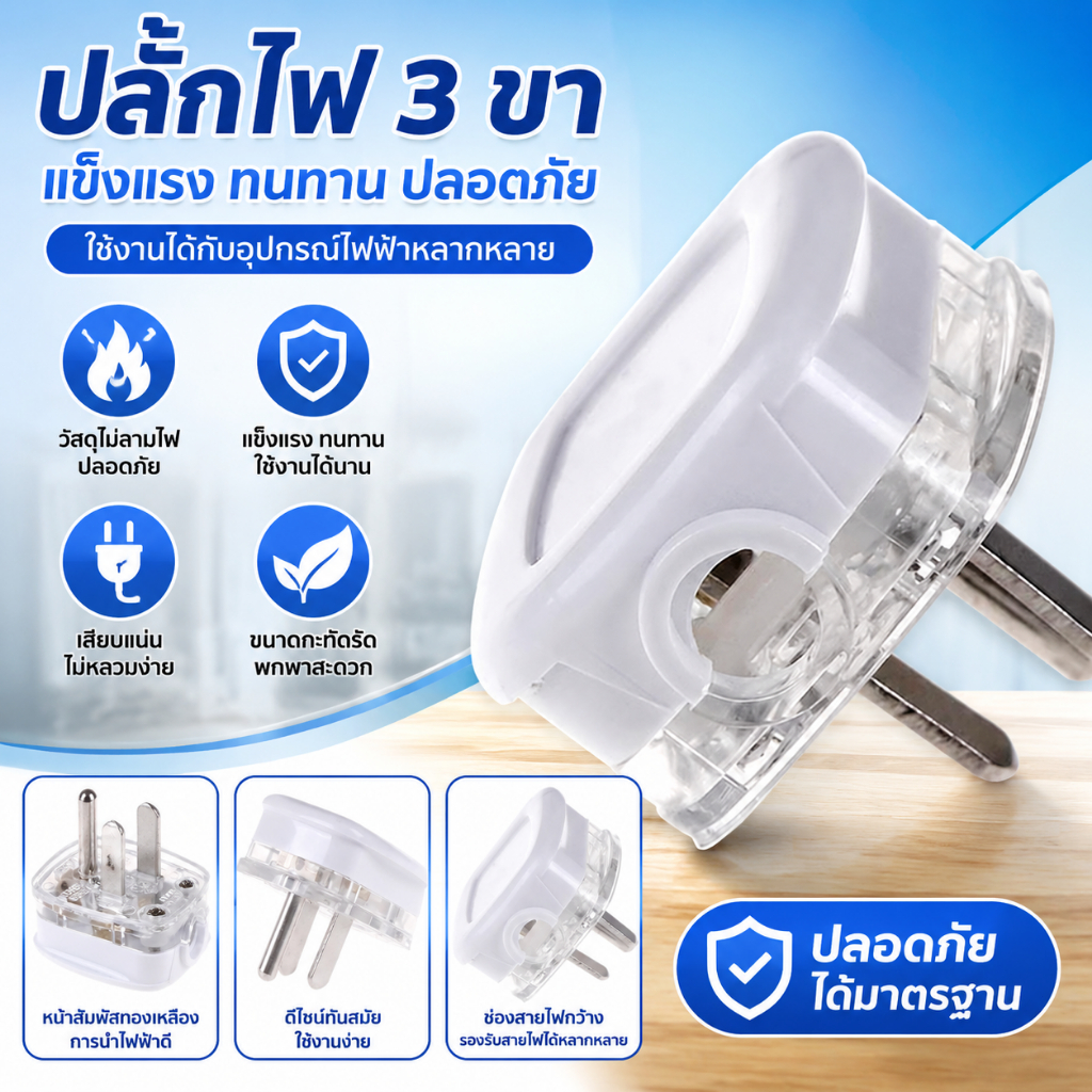 LEMO-T อะแดปเตอร์แปลงไฟ AC สำหรับเดินทางปลั๊ก US 5-15P ไฟ AC ปลั๊ก3ขา