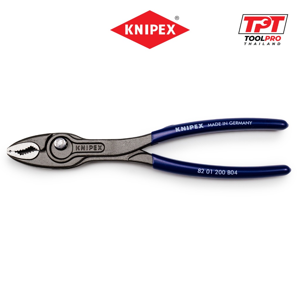 Knipex คีมปากขยาย 200mm TwinGrip Front and Side Gripping Plier, Limited Edition Blue (82 01 200 B04)