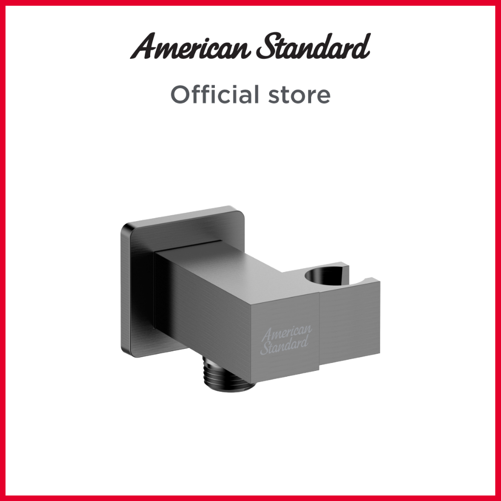 American Standard ข้อต่อฝักบัวสายอ่อนพร้อมขอแขวน แบบเหลี่ยม สีบรัช ฮาร์ด แกรไฟต์ รุ่น Acacia E | A-961-332GRA