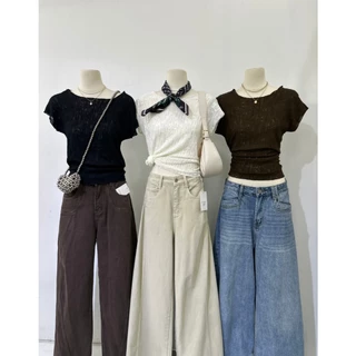 M2236 เสื้อแต่งเท็กซ์เจอร์น่ารักๆ ทรงสวยผ้ายืดหยุ่น แมทช์ง่าย ใส่สบาย