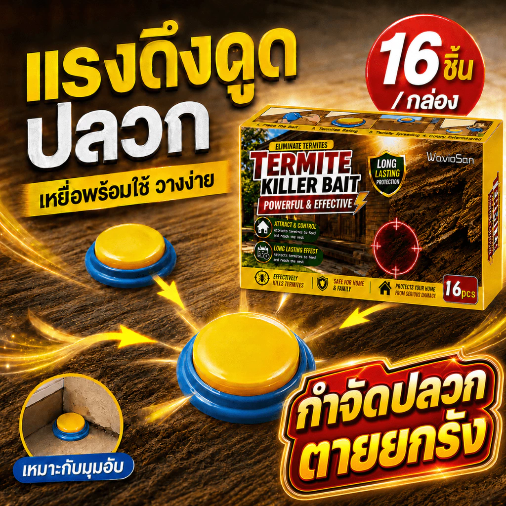 ❌กำจัดปลวกตายยกรัง❌เหยื่อกำจัดปลวก 16 ชิ้น / กล่อง กำจัดปลวกในบ้าน