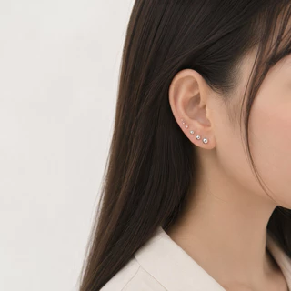 Mosusilver ต่างหูเงินแท้ silver925 ต่างหูหมุดเงิน เรียบๆ มินิมอล ไม่แพ้ ไม่คัน (ราคาต่อคู่)