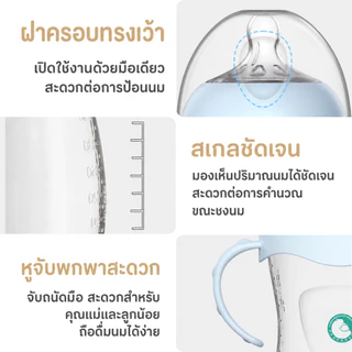 Preferred ขวดนมเด็กคอกว้าง Anti-Colic ป้องกันอากาศเข้า กันสำลัก 5oz/11oz ปลอดภัย Food Grade PP15/24/33