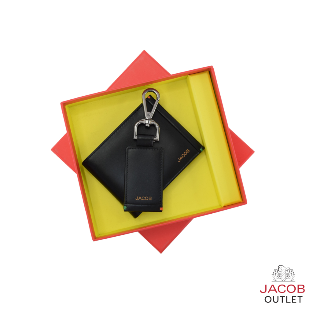 JACOB طقم هدية محفظة وميدالية جلد — صورة 6