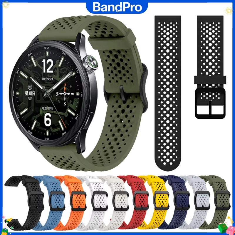 สายซิลิโคนสำหรับนาฬิกา Xiaomi Watch S5 46mm สายนาฬิกา Mi Watch 5 2Pro S4 Sport S3 S2 S1 Active/Pro สี 2