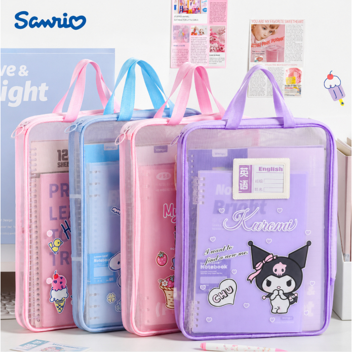 ของแท้ กระเป๋าเรียนพิเศษคุโรมิ ถุงเก็บหนังสือเรียน A4 วัสดุไนลอน ความจุขนาดใหญ่ เหมาะสำหรับใช้ในการศึกษาและสำนักงาน