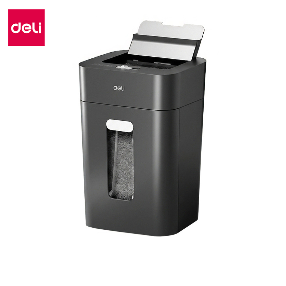 [แถมฟรี]Deli เครื่องย่อยเอกสาร AutoFeed 100แผ่น 18L เครื่องทำลายกระดาษ ย่อย4x12มม. Paper Shredder