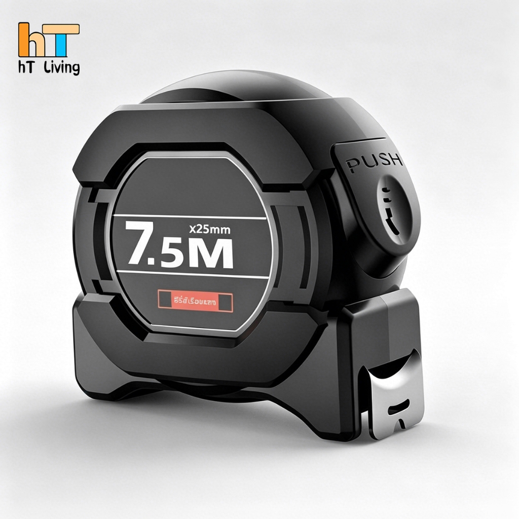 ตลับเมตรเรืองแสง ตลับเมตรดิจิตอล ตัวเลขใหญ่ สเกลชัดเจน เคสใส ไม่บาดมือ ยาว 5m 7.5m 10m
