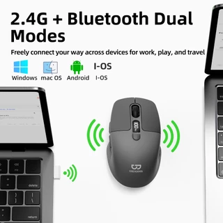GOOJODOQ M21Pro เมาส์ไร้สาย 2.4Ghz Bluetooth เมาส์บลูทูธ Mouse เงียบ มีปุ่มลัด 3ระดับ Dpi จอแสดงผล