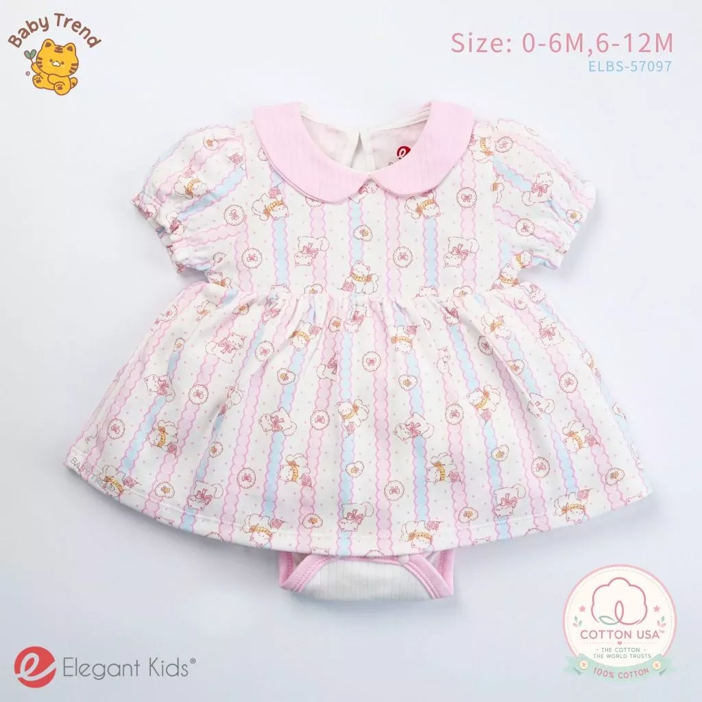 Elegant Kids ชุดเด็กผู้หญิง 0-12 เดือน ชุดบอดี้สูทกระโปรง Pastel Kitten Collection | Babytrend