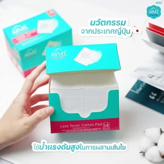 AIME Less Toner 80 แผ่น/กล่อง สำลีแผ่นบาง สำลีประหยัดโทนเนอร์ 2in1 ซึมซับดี (x 3)