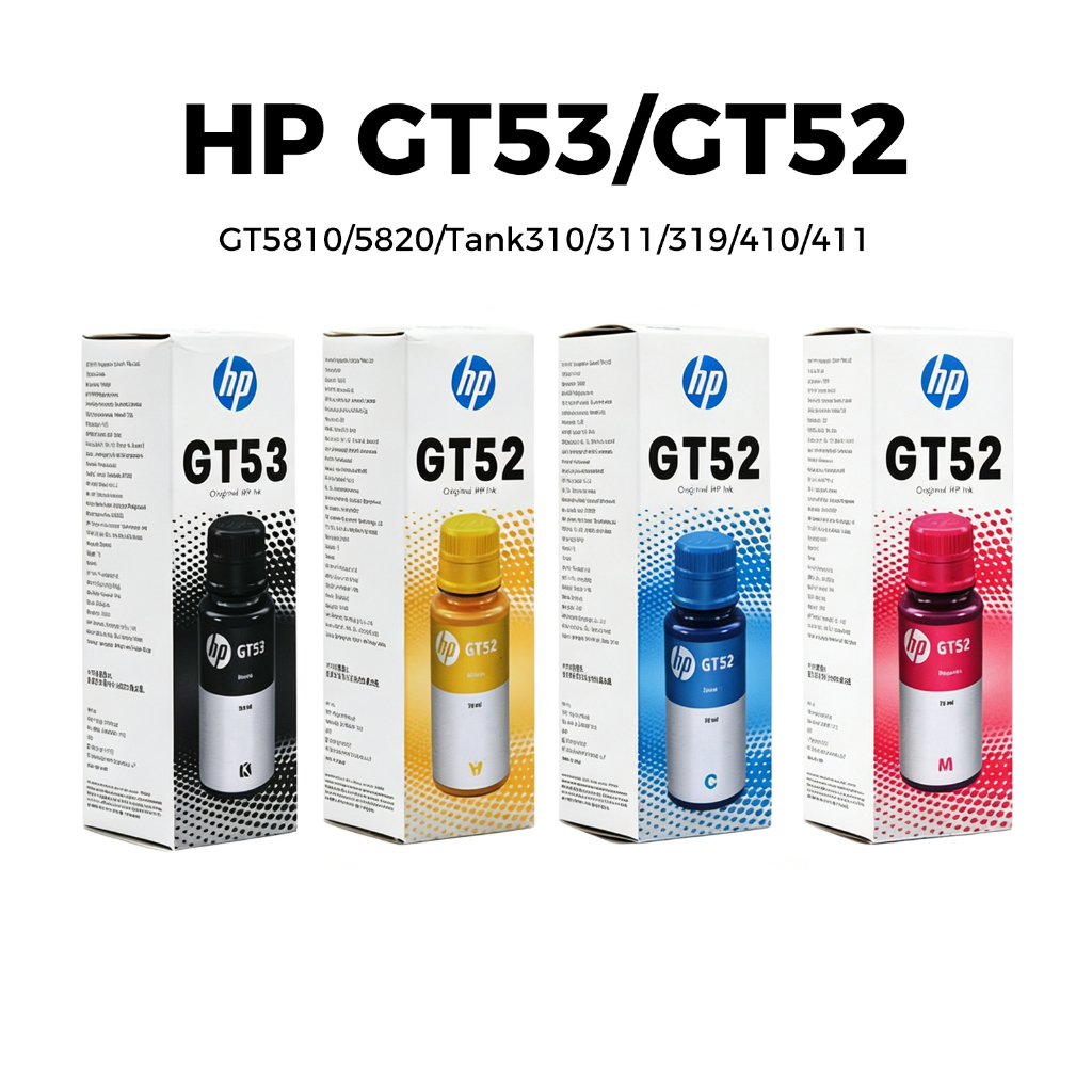 HP GT53 & GT52 INK BOTTLE FOR GT5810 /GT5820 / HP 315 / HP 415 --Black /Cyan/Magenta/Yellow