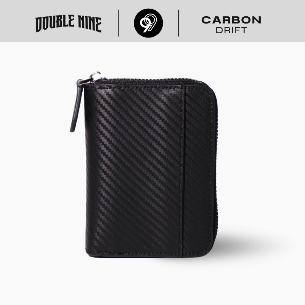 DOUBLE NINE : CARBON DRIFT กระเป๋าสตางค์ใบสั้นซิปรอบลายคาร์บอนเคฟล่า