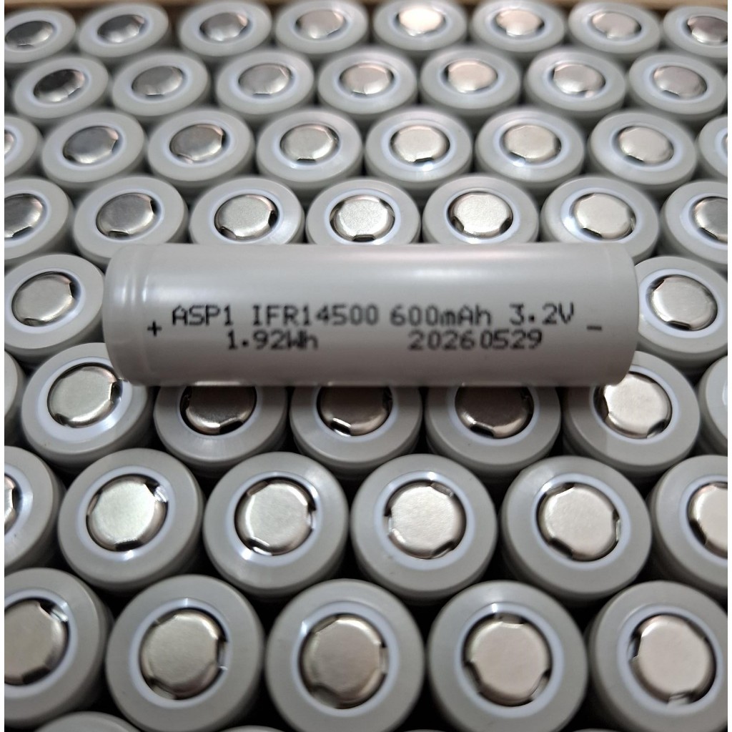 แบตเตอรี่ ลิเธียมฟอสเฟต LiFePo4 14500 3.2V 600 mAh ความจุแท้ 18650 21700 32140 32700