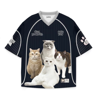 CuteBoy x Cielmeowmun | Cat-Holic [Black] Jersey เสื้อเจอร์ซีย์ ทรงโอเวอร์ไซส์