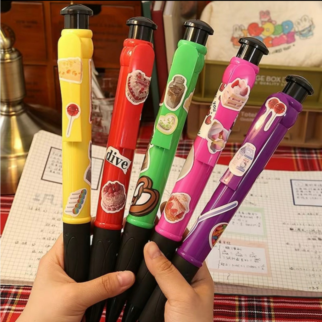 28cmปากกาเขียนปุ่มขนาดใหญ่สีลูกกวาดปากกาลูกลื่นแบบกด เขียนได้จริงปากกายักษ์Oversized Giant Penของเล่นแกล้งเพื่อนพร็อพถ่า