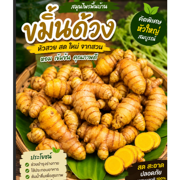 ขมิ้นด้วง ขมิ้นบดพริกแกง ขมิ้นบ้าน 500 กรัม