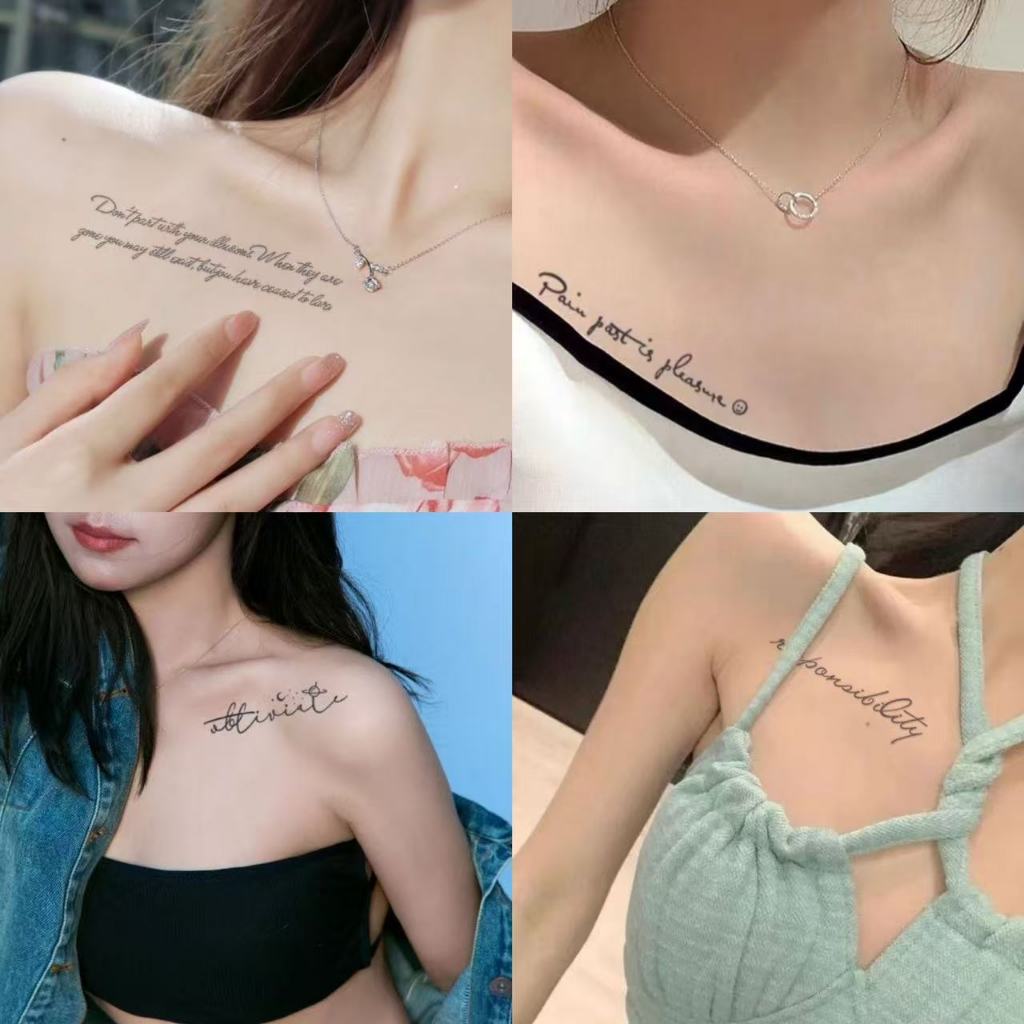 COD TH【Magic Tattoo】สติกเกอร์สมุนไพร ลายข้อความอังกฤษหลายแบบ กึ่งถาวร กันน้ำ ติดทน15วัน ไม่หลุดง่าย