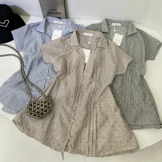 เสื้อคอปกวีทรงเข้ารูป พรางหุ่นสวยเป๊ะ รุ่นนี้แพทเทิร์นสวยมากก! ดีเทลคอปกทรงวีลึกช่วยให้ดูคอยาวระหง