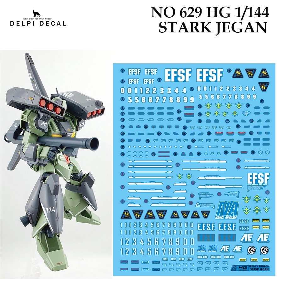 DELPI DECAL 629  HG 1/144 STARK JEGAN  WATER SLIDE DECAL
