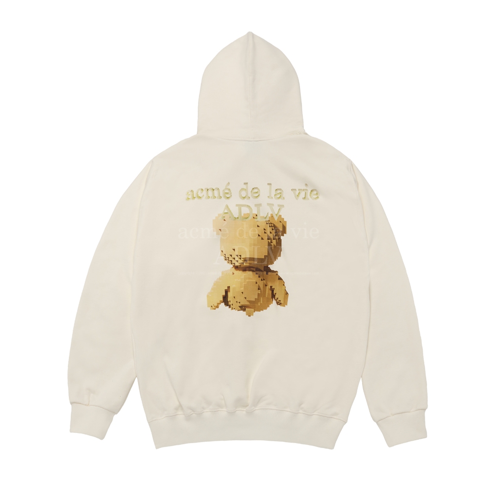 acme de la vie ADLV BLOCK BEAR HOODIE (Cream)