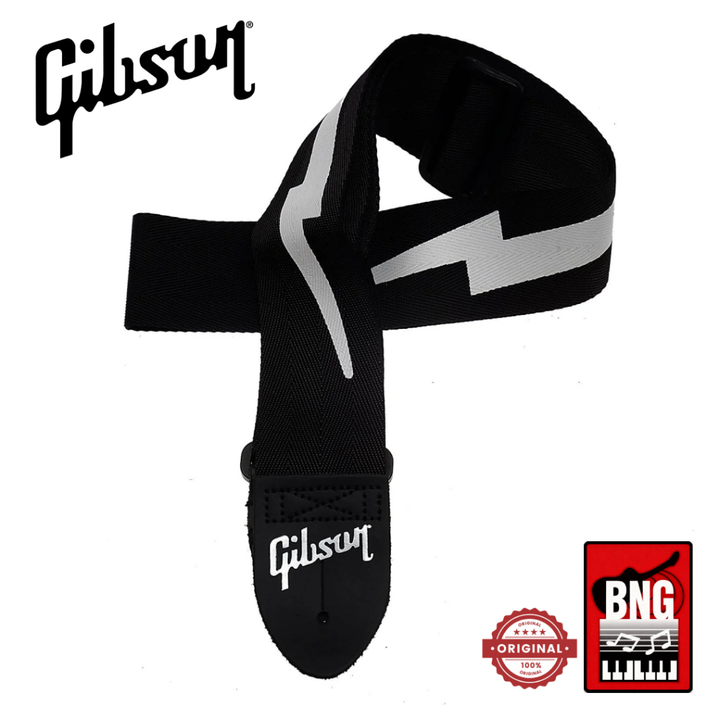 GIBSON LIGHTNING BOLT STYLE GUITAR STRAP สายสะพายกีตาร์ รุ่นฮิต ลายสายฟ้า
