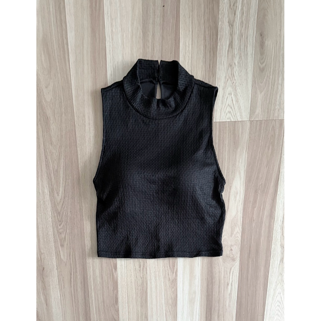 gu bra top crop ดำคอปีน xl