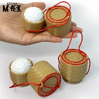 พวงกุญแจกระติบข้าวเหนียว Fidget Clicker 3D Print ห้อยกระเป๋า ตั้งโต๊ะได้