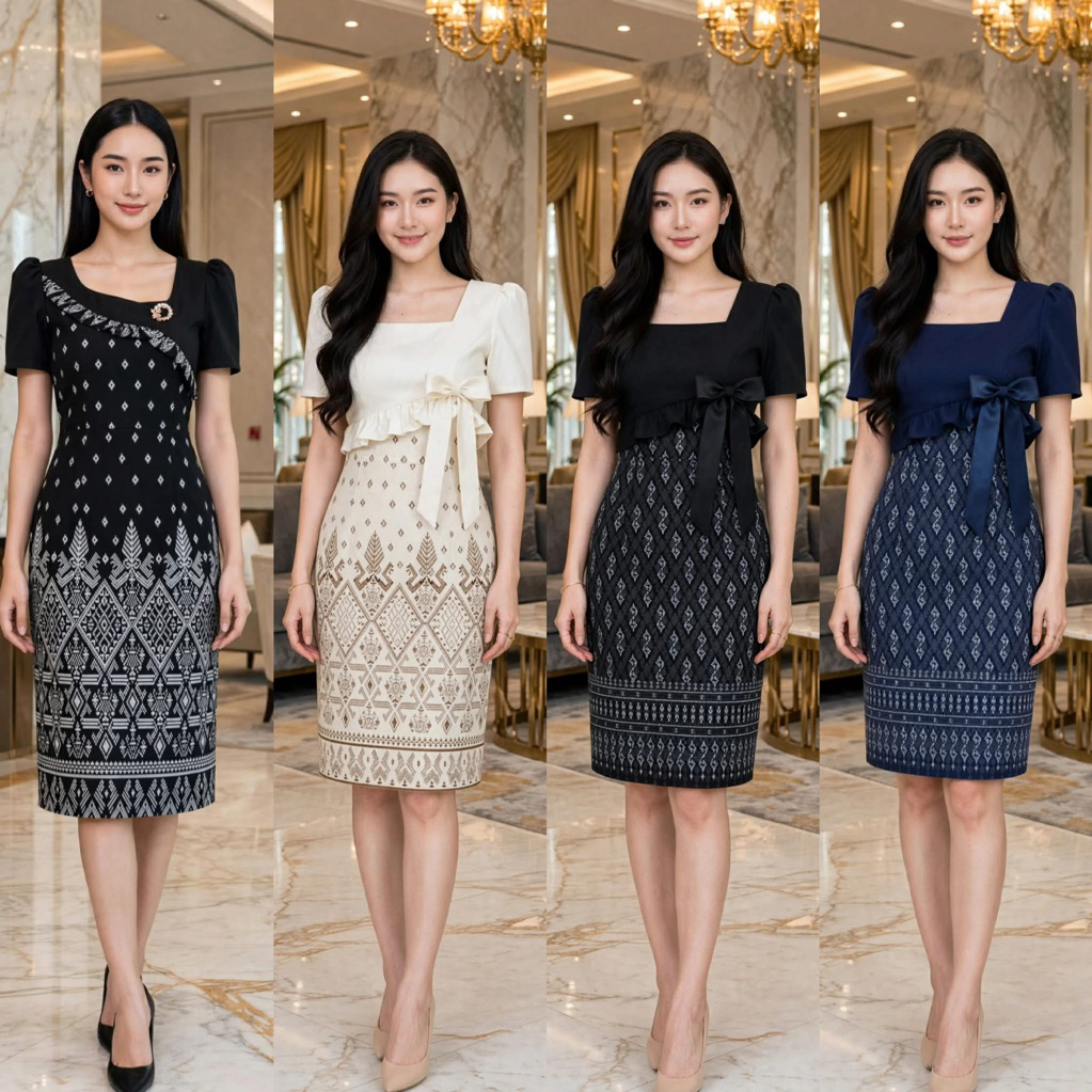 Y ชุดเดรสสุภาพสีดำ เสื้อผ้าบาบี้ เปเป้ กระโปรง ผ้าพิมพ์ลาย สำหรับผู้หญิง ดีไซน์คลาสสิก ใส่สบาย