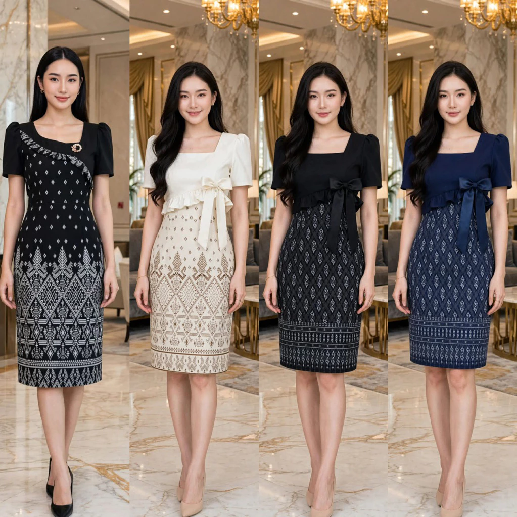 Y ชุดเดรสสุภาพสีดำ เสื้อผ้าบาบี้ เปเป้ กระโปรง ผ้าพิมพ์ลาย สำหรับผู้หญิง ดีไซน์คลาสสิก ใส่สบาย