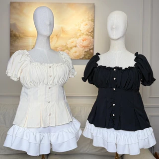 Maharani - Élégance Charm เสื้อคอเหลี่ยมแขนตุ๊กตา - อก 38-46 - #159