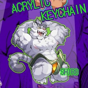 (สินค้ามือหนึ่ง) พวงกุญแจการ์ตูน ประเภท Kemono / Furry (World Flipper) - Nimbus / Shiro Keychain