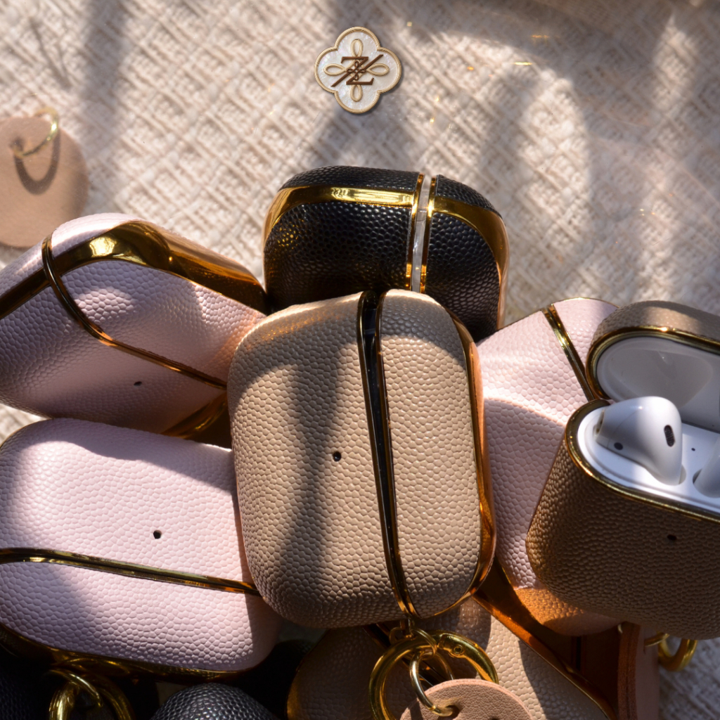 ZENE - Golden Edge Caviar Airpods Case เคสหนังแอร์พอร์ต เคสairpods Z05