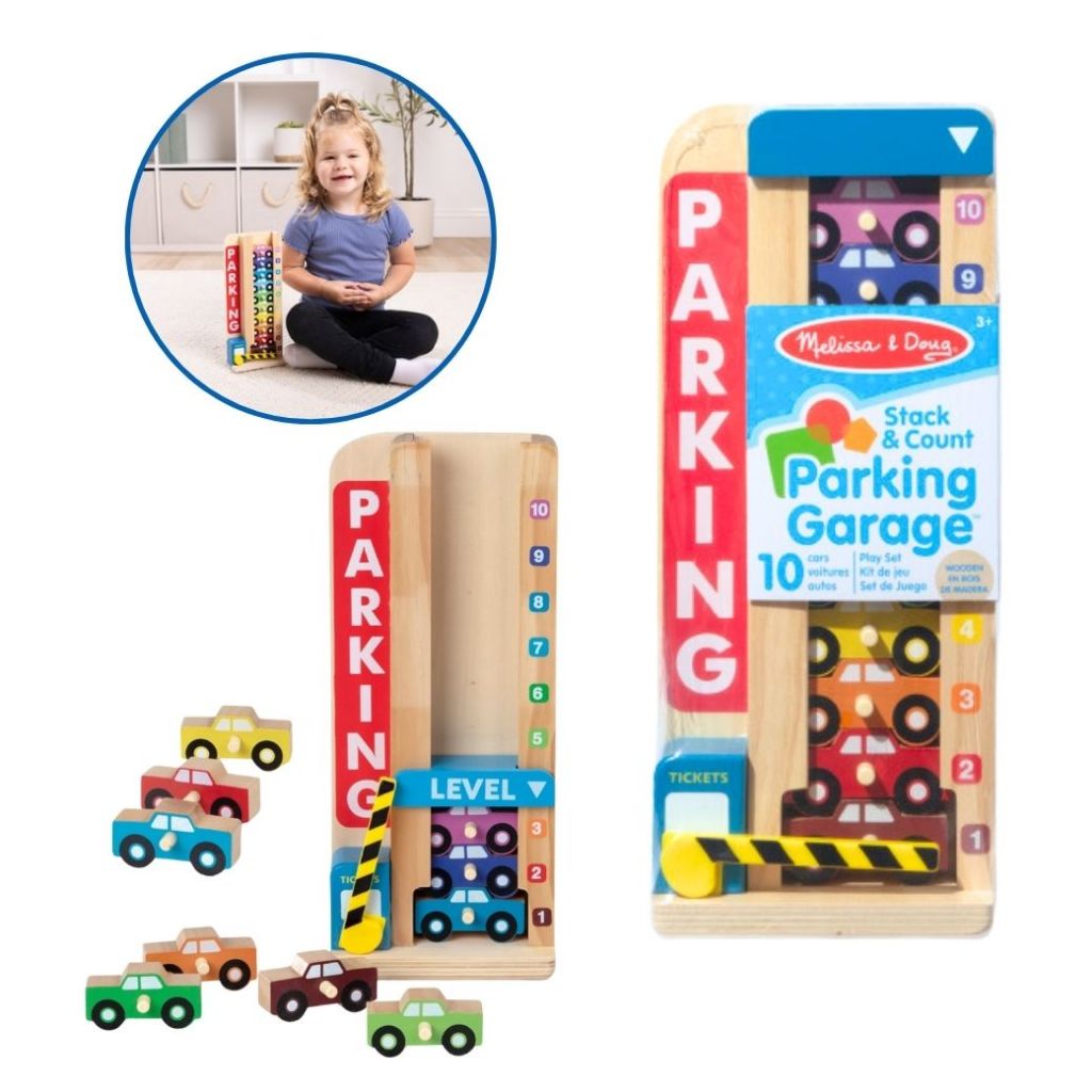 Melissa & Doug كراج 10 سيارات للترتيب حسب اللون والعد