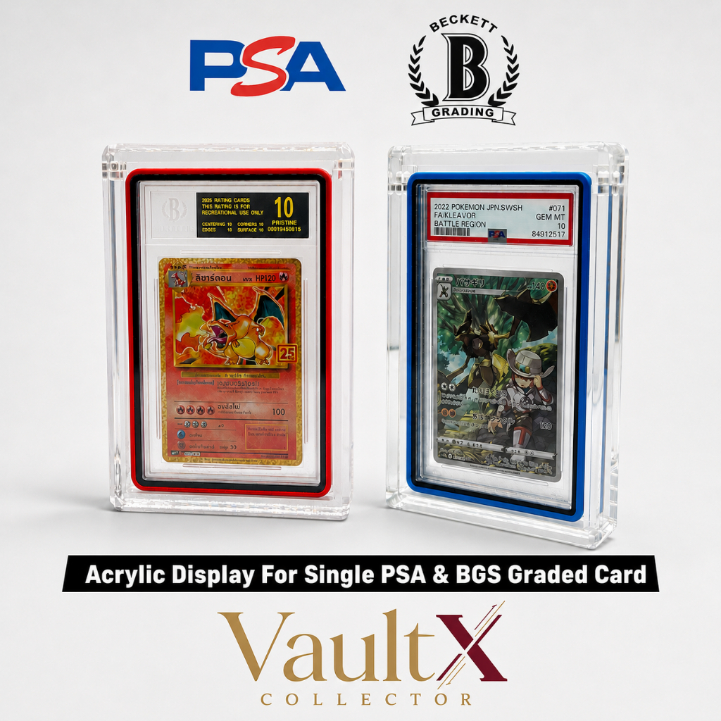 กล่องป้องกันการ์ดเกรด อะคริลิกใส แบบแม่เหล็ก สำหรับ PSA CGC BGS ป้องกันฝุ่นและรอยขีดข่วน มีหลายขนาด