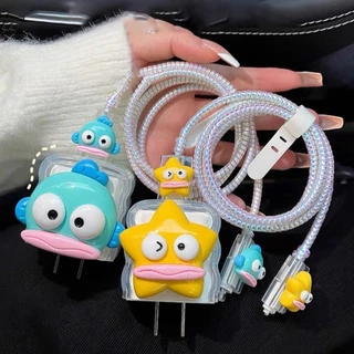 พร้อมส่ง เคสหัวชาร์จ 18W 20W ชุด 5ชิ้น ลายการ์ตูน 3D สำหรับ Apple iPhone เท่านั้น ปกป้องสาย กันสายหัก