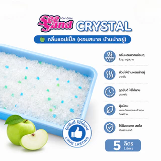 Pet8 ทรายแมวคริสตัล See Sand Crystal 5 ลิตร ดูดซับไว ดับกลิ่นไว ไร้ฝุ่น ไม่เป็นโคลน เหมาะคอนโด พร้อมส่ง